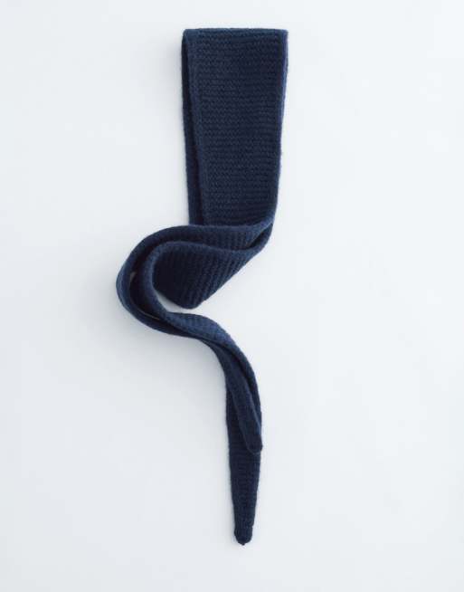 & Other Stories wool mix mini neck scarf in navy , 3 of 3