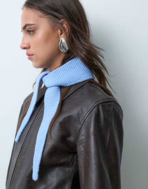 & Other Stories wool mix mini neck scarf in powder blue, 4 of 5