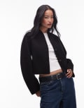 [Other Stories] & Other Stories wool mock neck jacket in black 38 BLACK