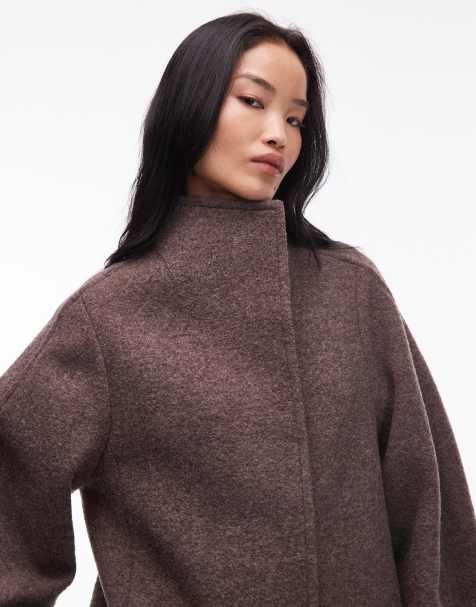 & Other Stories wool mock neck short jacket in light brown - view 1