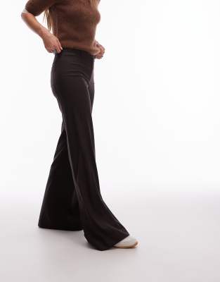 & Other Stories Wool Pants With Flare Leg In Black