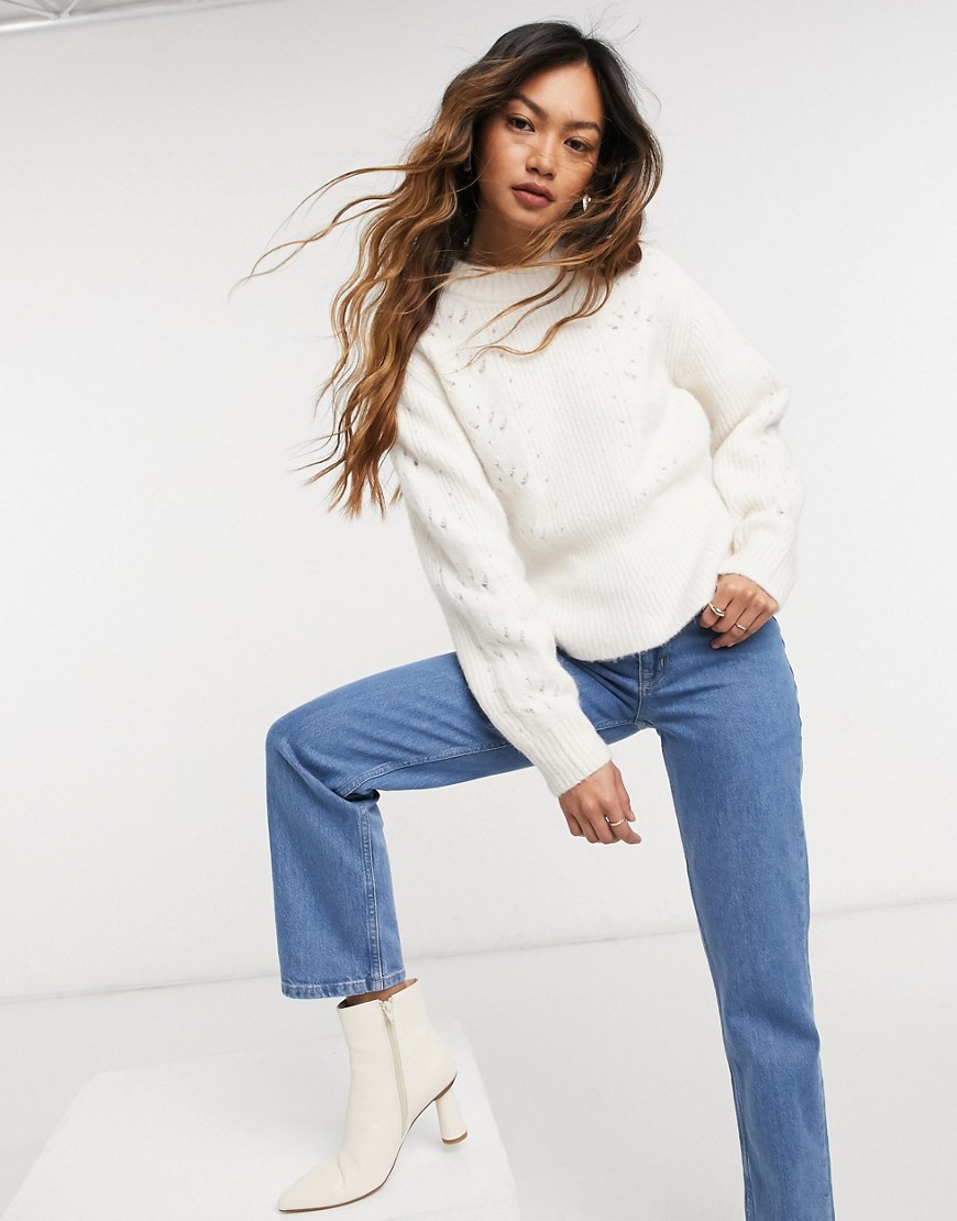 & Other Stories wool peplum jumper in white