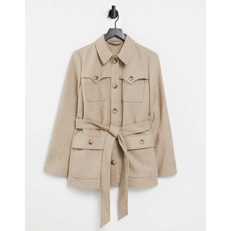 Structured belted outlet workwear jacket