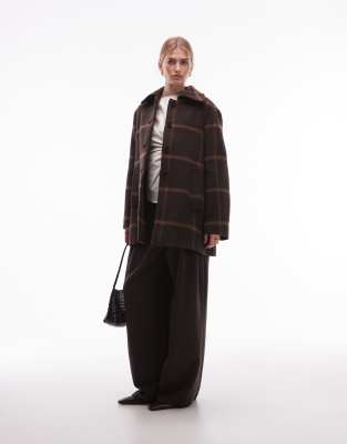 & Other Stories Wool Rich Pea Coat In Brown