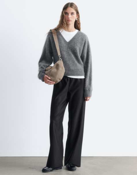 & Other Stories wool rich relaxed pants in black - view 1