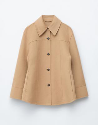 & Other Stories Wool Rich Short Collared Jacket In Brown