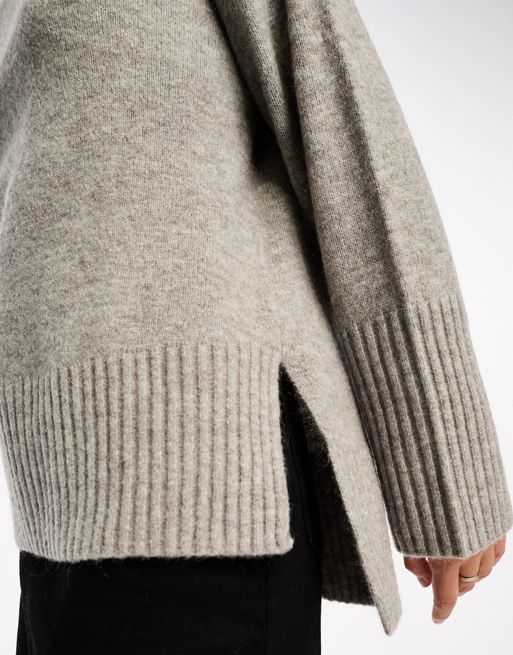  Other Stories wool roll neck oversized sweater in dark green