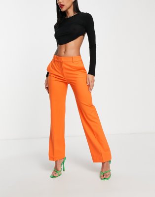 & Other Stories wool straight leg pants in orange - ORANGE
