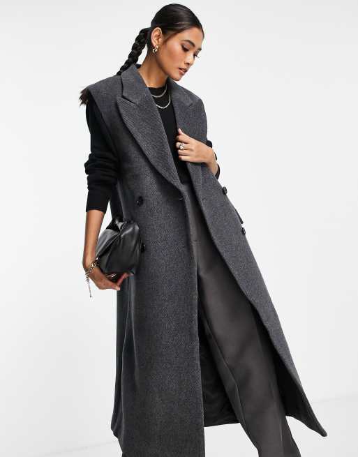Other Stories wool tailored sleeveless coat in dark grey LGREY