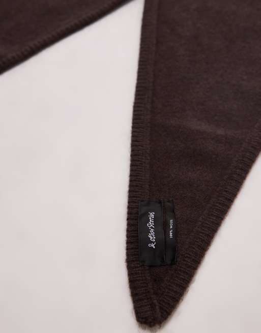 & Other Stories wool triangle scarf in dark brown