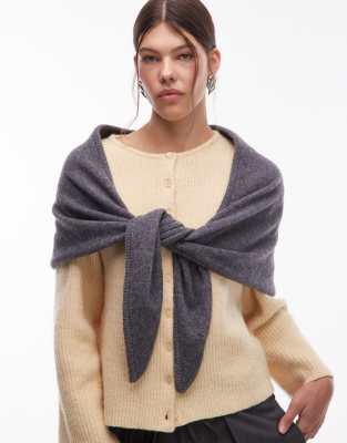 & Other Stories Wool Triangle Scarf In Gray