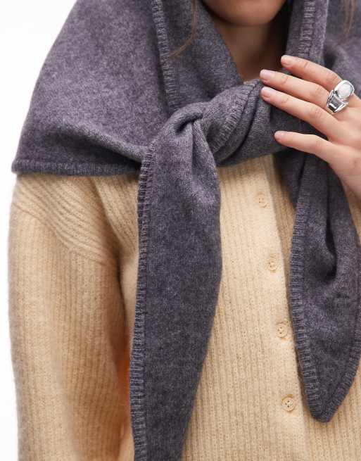 & Other Stories wool triangle scarf in dark gray