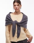 [Other Stories] & Other Stories wool triangle scarf in dark grey No Size Dark grey