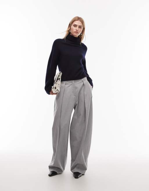 & Other Stories wool turtleneck ribbed jumper in dark blue, 2 of 4