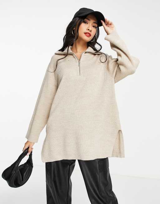 zip front knit jumper