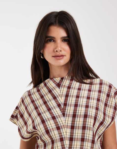 & Other Stories woven top in dark red - view 1