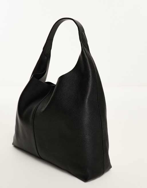 Black woven store tote bag