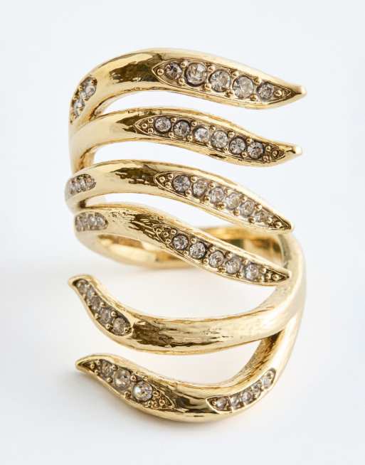 & Other Stories wrap around ring with diamonte detail, 2 of 3