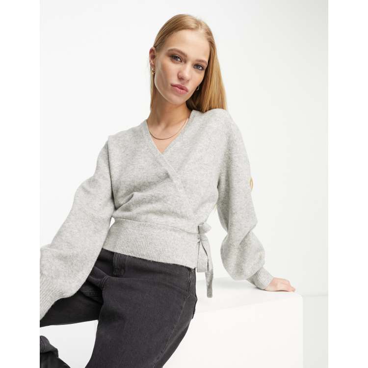 Fine-knit Cardigan - Gray melange - Ladies