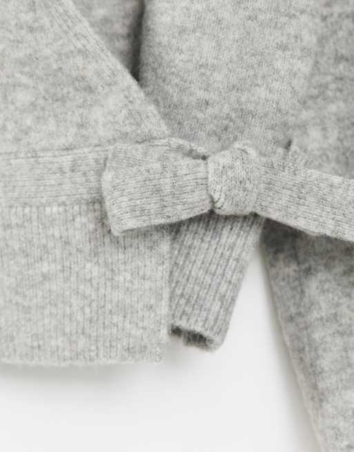 & Other Stories wrap cardigan in light grey, 2 of 4