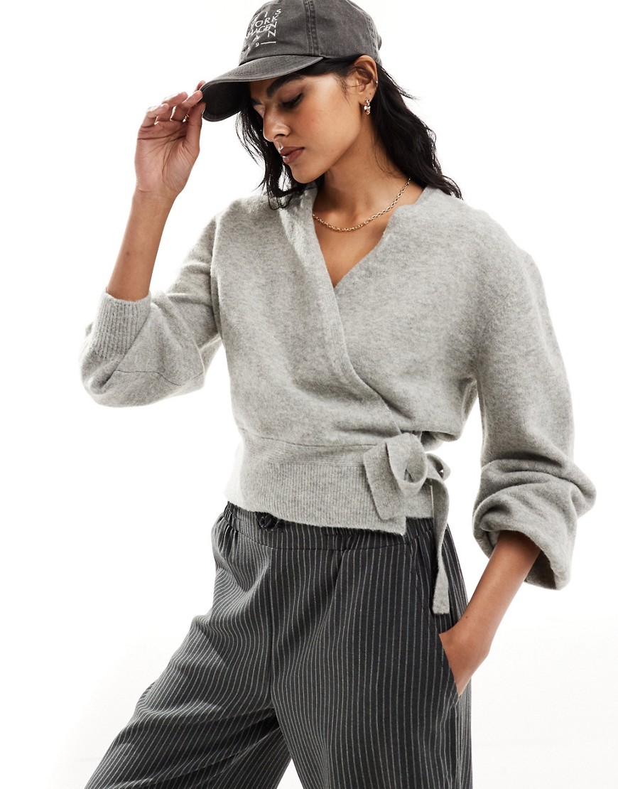 Other Stories &  Wrap Cardigan In Light Grey-gray