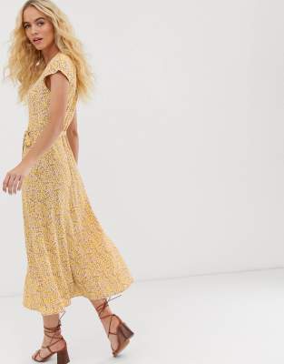 Other stories wrap dress in sale yellow floral print