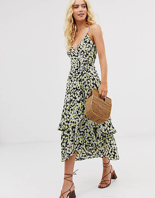 & Other Stories wrap dress in yellow floral print | ASOS
