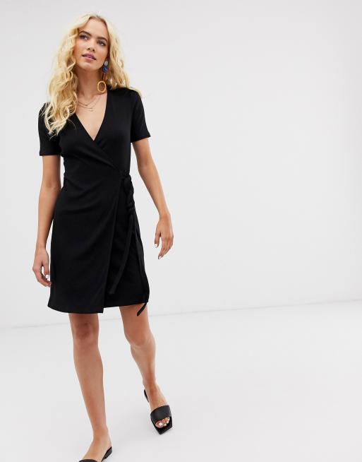 & Other Stories wrap front dress in black | ASOS