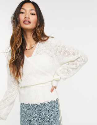 white wrap jumper