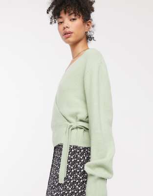 green wrap jumper