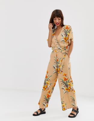 tropical floral jumpsuit