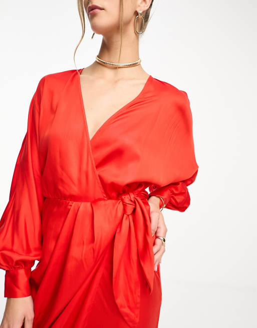 Asos red hot sale wrap dress