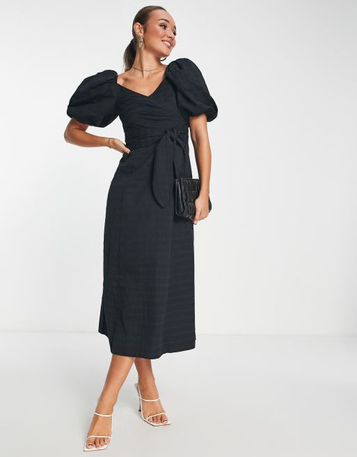 Other stories black wrap hot sale dress