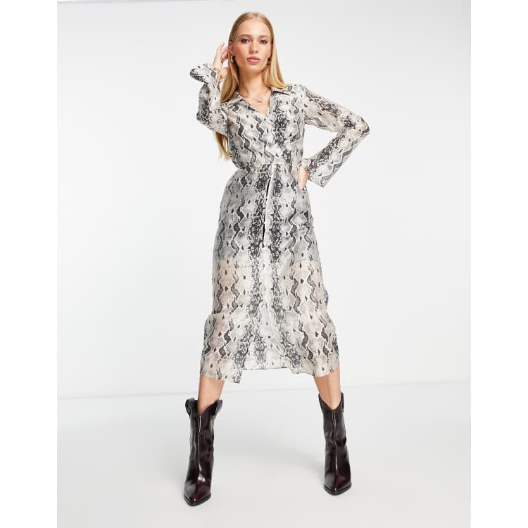 Wrap snake hot sale print dress