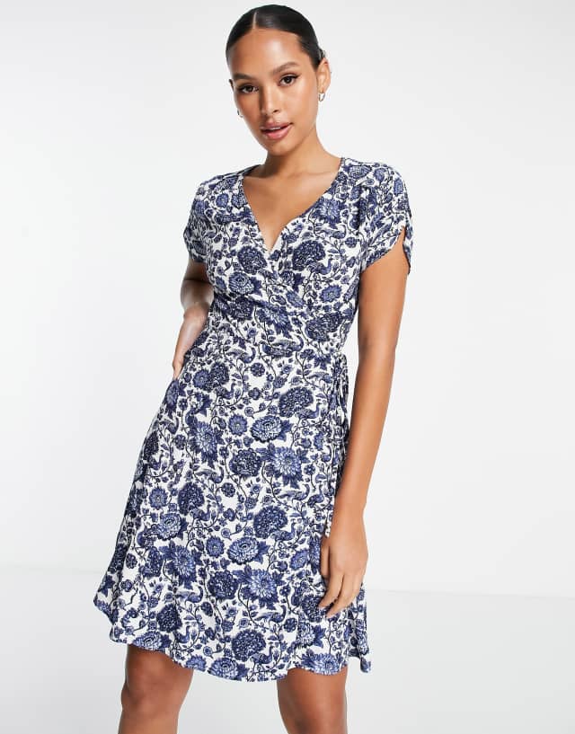 & Other Stories wrap mini dress in lucia print