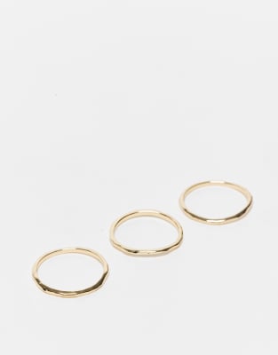& Other Stories - Zarter, dreischichtiger Ring in Gold-Goldfarben