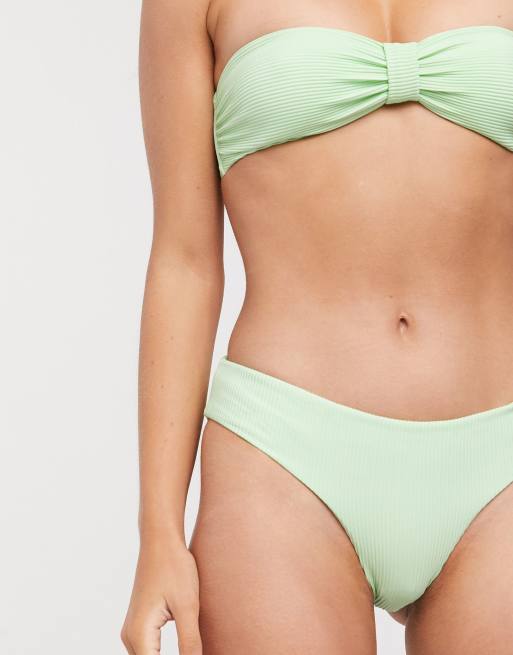& Other Stories – Zielony dół od bikini z prążkowanego materiału