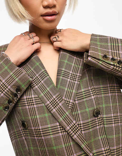 & Other Stories – Zweireihiger karierter Blazer aus Wolle, Kombiteil, 2 von 4