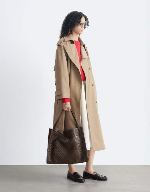 & Other Stories zweireihiger Trenchcoat mit Gürtel in Beige, 4 von 5