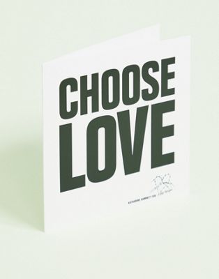 фото Открытка с надписью "choose love" help refugees-белый