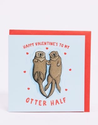 фото Открытка с надписью \"happy valentine's to my otter half\" central 23-мульти