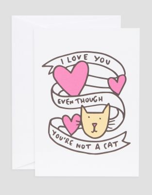 фото Открытка с надписью "i love you even though you're not a cat" veronica dearly-мульти