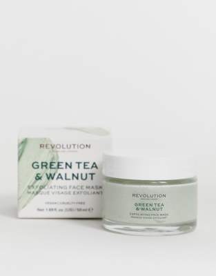 фото Отшелушивающая маска для лица с зеленым чаем и грецким орехом revolution skincare-мульти