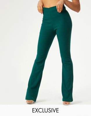 flared pants green