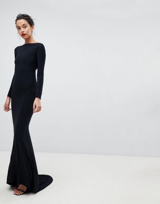 long sleeve fishtail dress