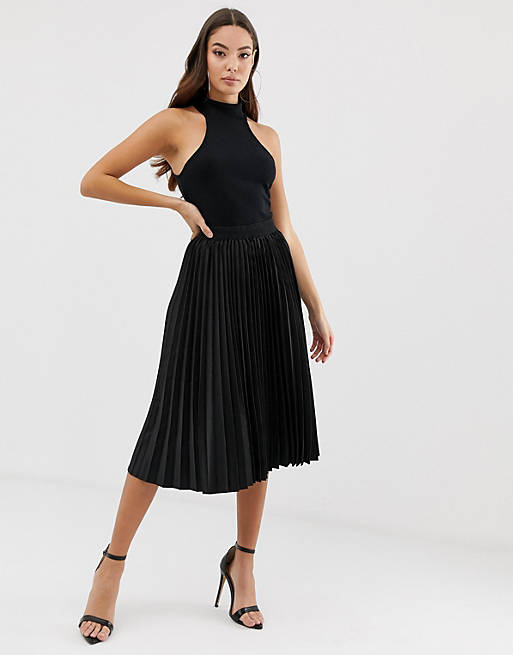 Outrageous Fortune midi pleated skirt in black | ASOS