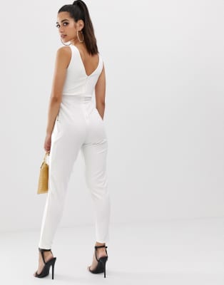 outrageous fortune tie waist jumpsuit