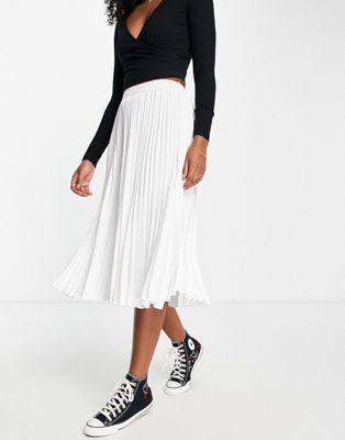 Outrageous Fortune pleated midi skirt in cream