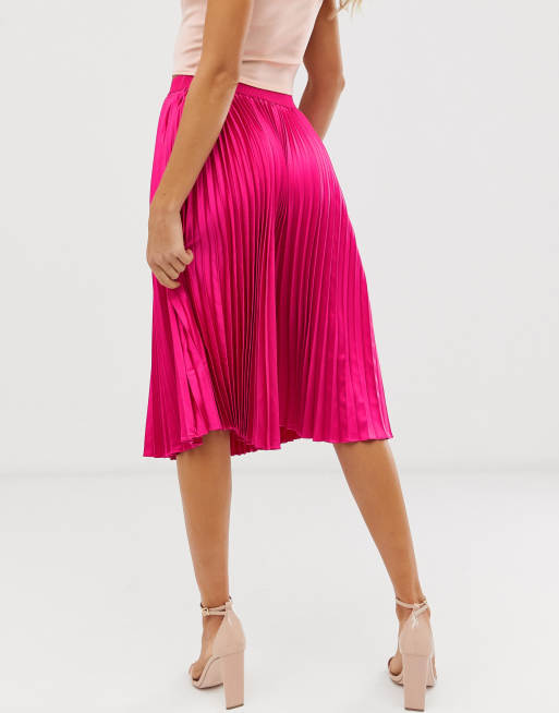 Dorothy Perkins Tall Pink Mesh Pleat Midi Skirt, $39, Dorothy Perkins