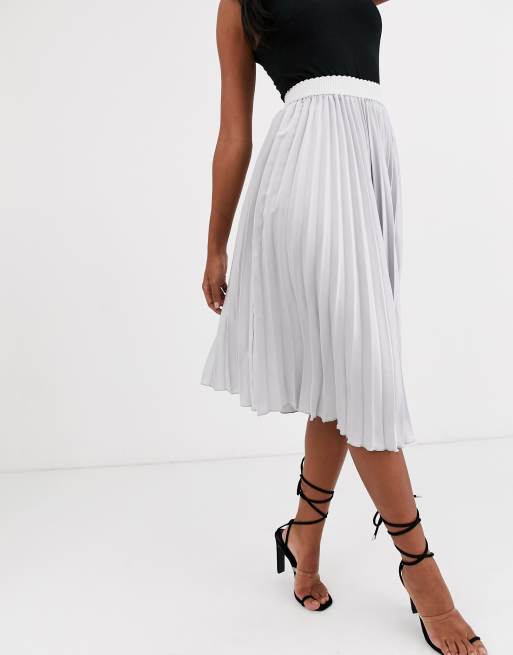 White pleated outlet midi skirt australia